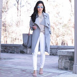 CHICWISH TEXTURED BELTED TRENCH COAT XS